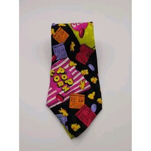 Vintage 1990's Addiction Movie-Rama Cinema Theme Novelty Silk Necktie 57"